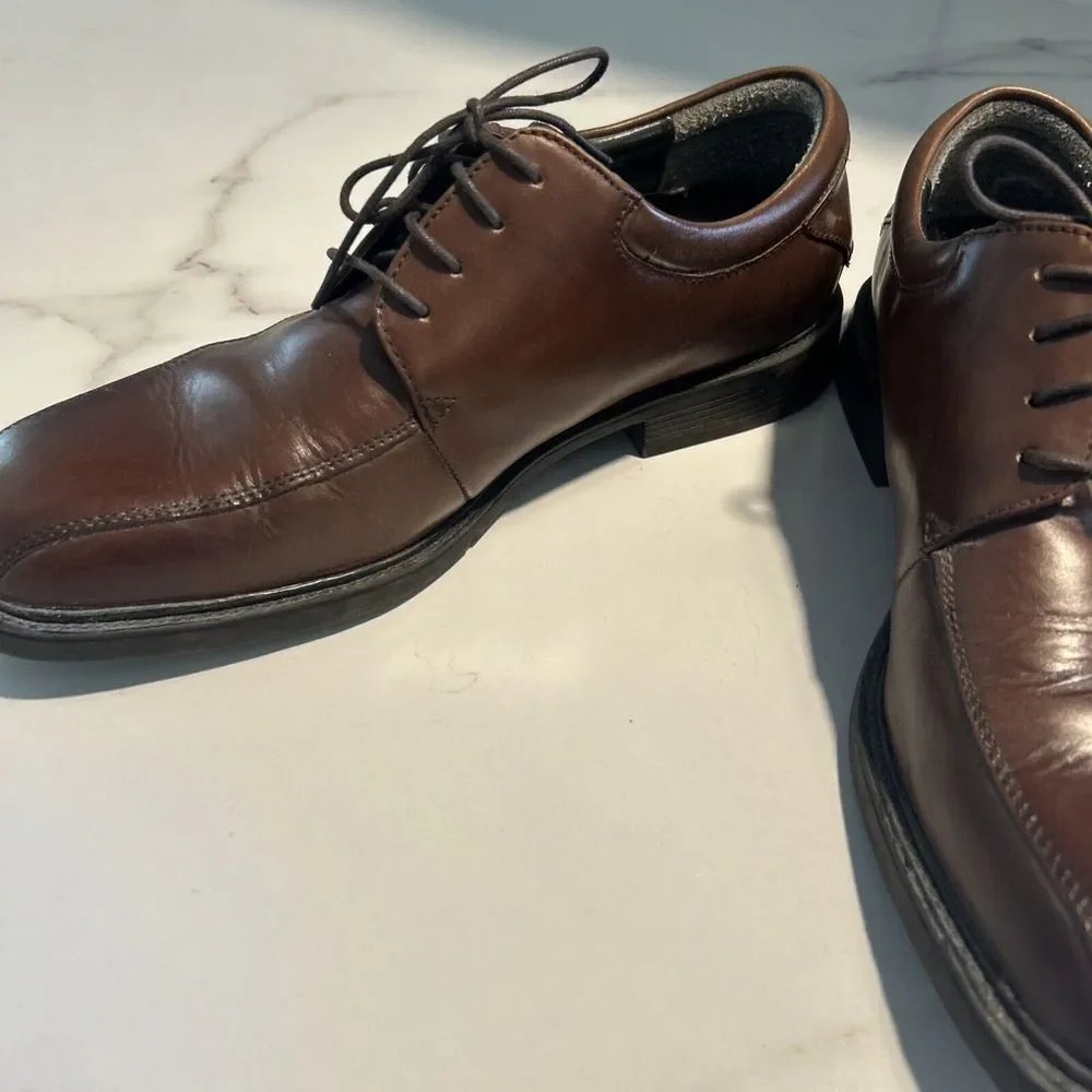 Nunn Bush Comfort Gel‎ Marcell Bicycle Toe Oxford Brown Leather Men's Shoes 9.5M